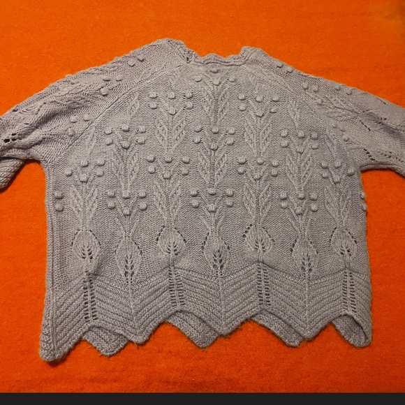 Zara lilac knit pompom short sleeve sweater EUC - Picture 9 of 10